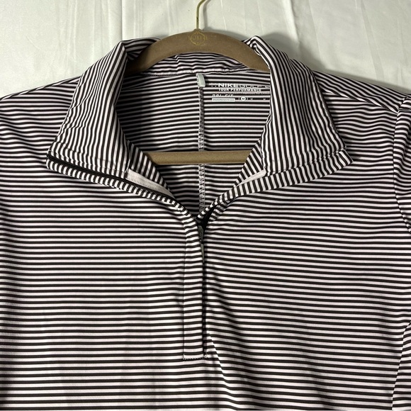 Nike Golf Tour Performance Dri-Fit Grey and pink Striped Women's 1/2 Zip - Picture 11 of 11